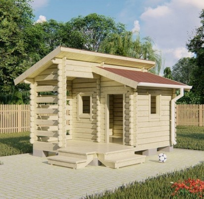 Детский игровой домик из бруса "Ниссе" 3500х2500
